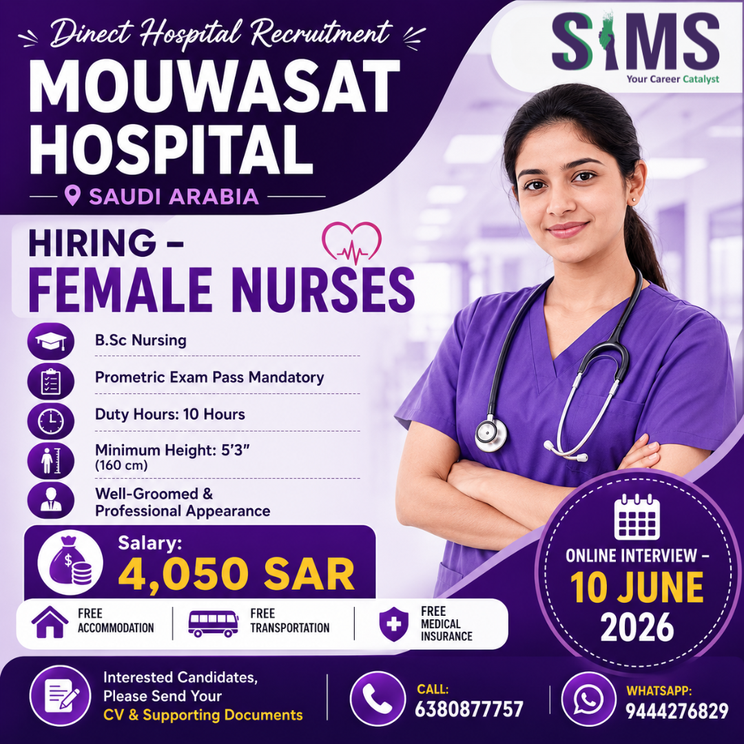 Female Staff Nurse — job poster
